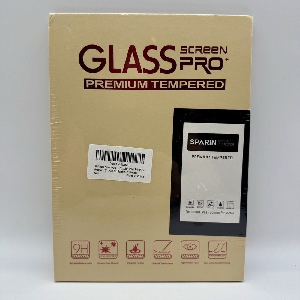 Sparin Glass Screen Protector For Pro 9.7 Inch iPad Pro 9.7/ iPad‎ Air 2 Sealed
